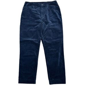 Crazy Horse Women Velvet Dress Pants Size 12 Black Cotton High Waist Pockets